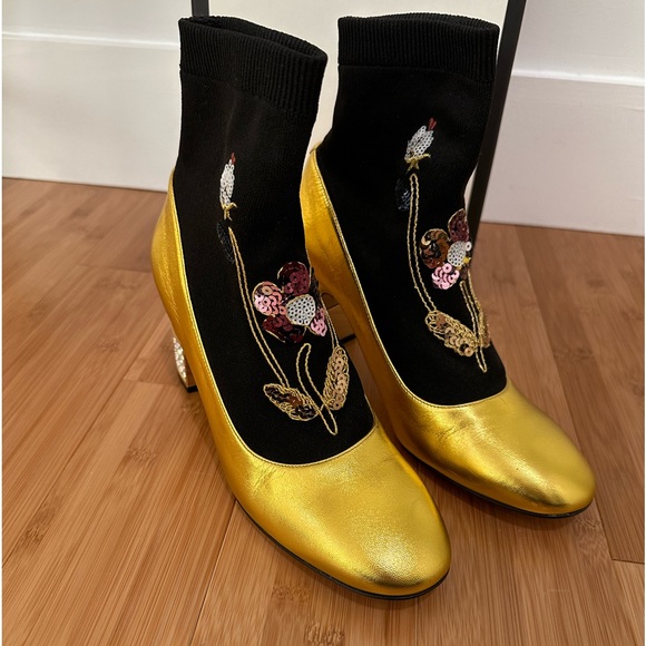 Gucci Metallic And Crystal Boots - Picture 2 of 11